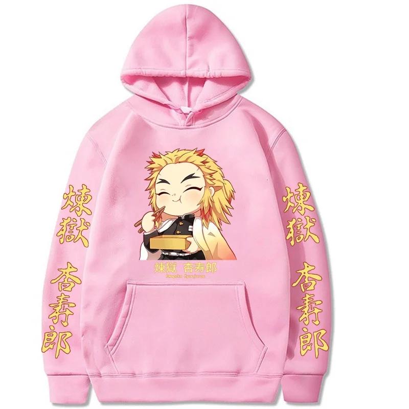 Japan Anime Demon Slayer Kawaii Rengoku Kyoujurou Grafický potisk Muži Ženy Podzim Zima Mikina Harajuku Velká mikina