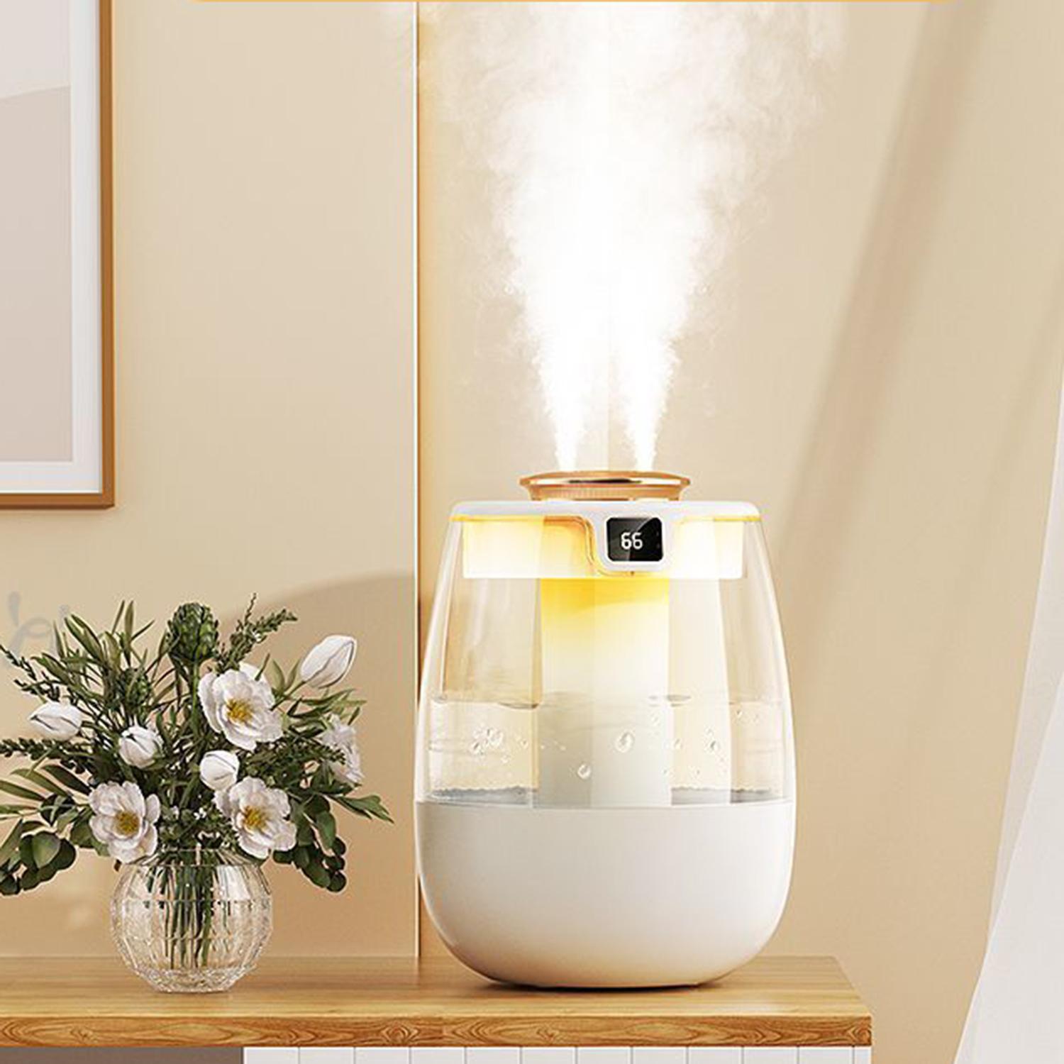 

Новый нано-увлажнитель с мелким распылением 2025 года для спальни, дома, рабочего стола, USB-увлажнитель воздуха с защитой от сбоя питания и цифровым дисплеем белый