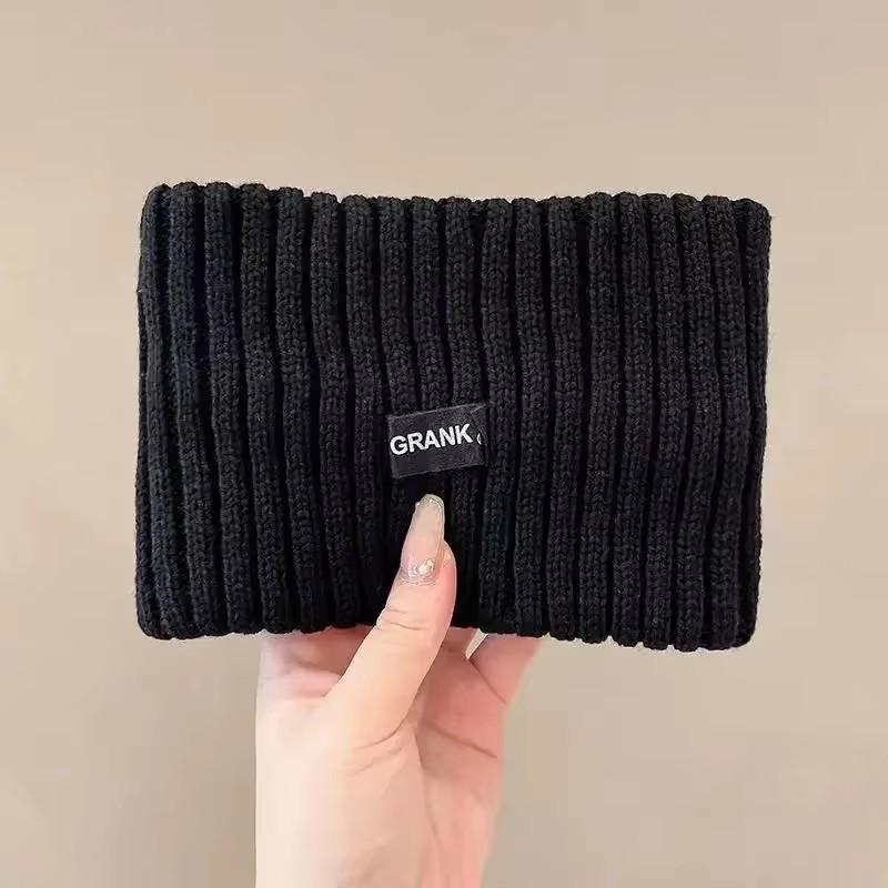

Women Winter Wide Headband Solid Color Knitted Warm Headwrap Girls Punk Elastic Headwear Sports Hair Bands A чорний