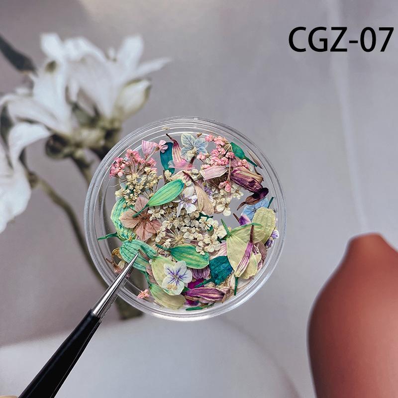 Nail art dried flower nail jewelry flower floral DIY mixed material diy nail art decor