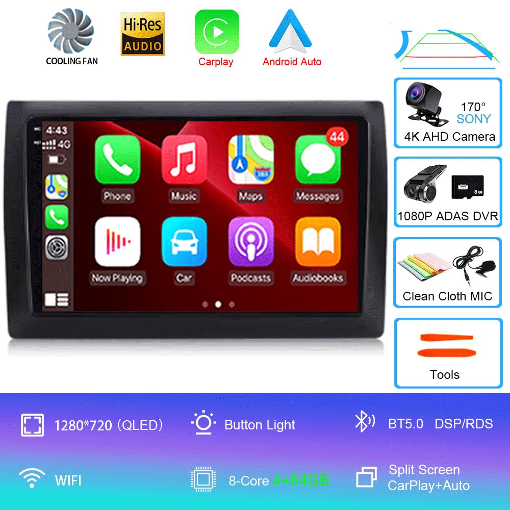 For Fiat Stilo 2002 - 2010 Android 14 Car Radio Automotivo Carplay Auto RDS BT WIFI Autoradio Car Multimedia 2Din Video Player