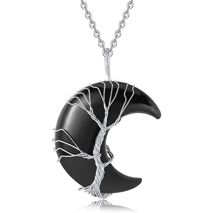Collier pendentif pyramidale dorée en corde tressée améthyste œil de tigre printemps 2023 pour femmes