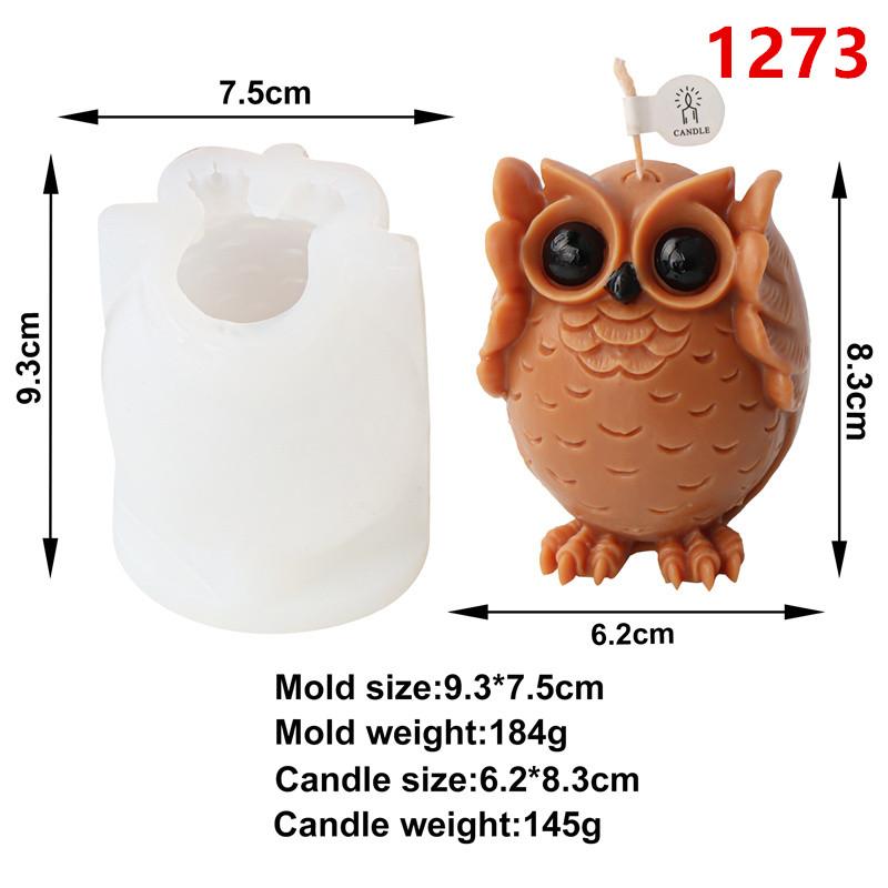 3D Cartoon Eule Silikonform DIY Niedliches Tier Duftkerzenform Gips Handwerksdekoration Seife Eiswürfel Backform