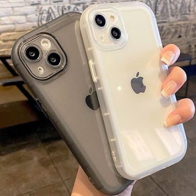 Large Window Clear Phone Case for iPhone 11 12 13 14 15 16 17 Pro Max Plus Soft TPU Shockproof Cover Transparent Jelly Case