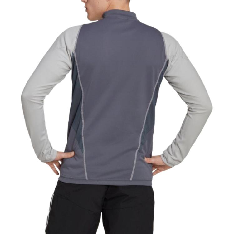 adidas Color Block High Neck Long Sleeve Jacket Men Jacket Gray HP1908