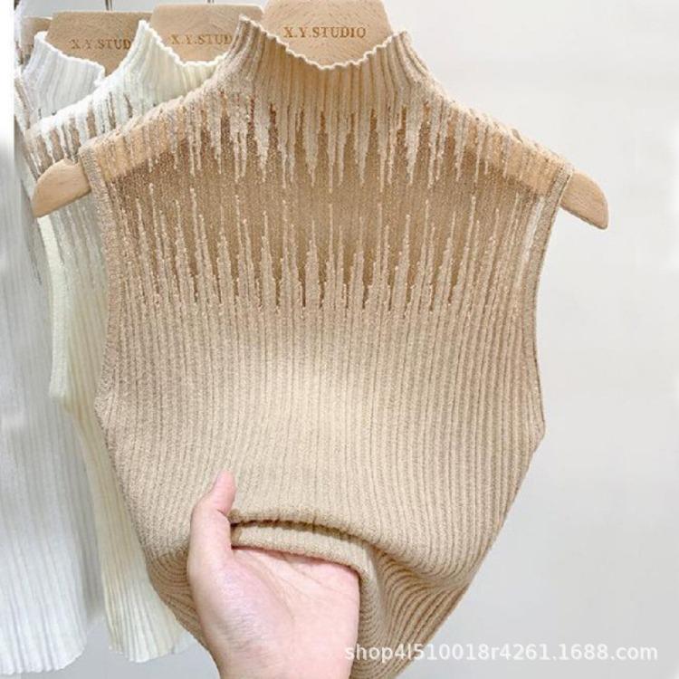 

Women’s Sleeveless Knit Top Lightweight Summer Style with A Sophisticated Look – An Elegant Holiday-Inspired Casual Top One size fits all кавовий