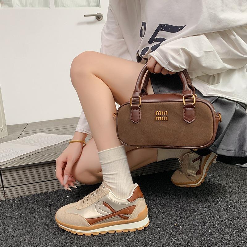 Genuine leather vintage women's autumn new platform sports leisure jogging shoes are fashionable and versatile