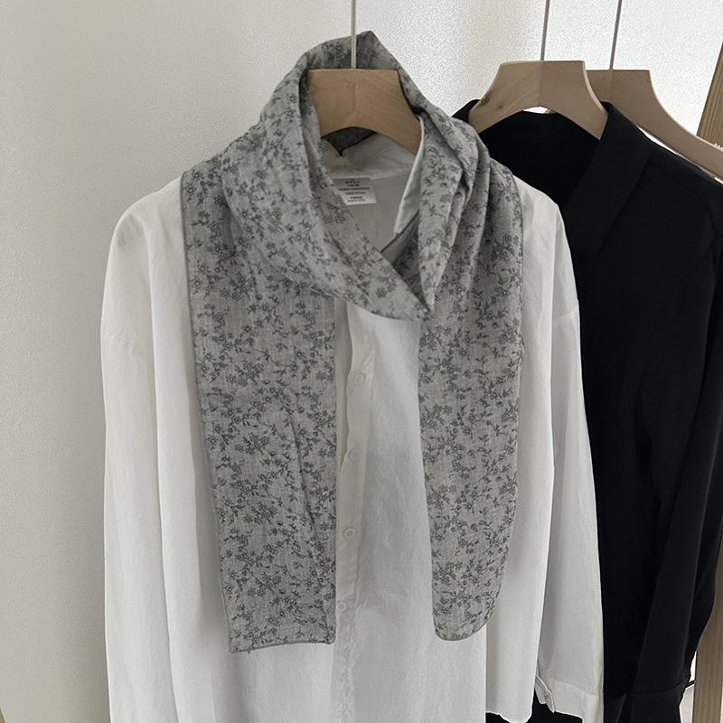 

Весенне-осенний стиль Ретро Мелкий цветочный Хлопок Лен Большой шарф Кондиционирование Путешествия Шаль Наплечники Шея Корейская версия Женский шарф 172*22cm