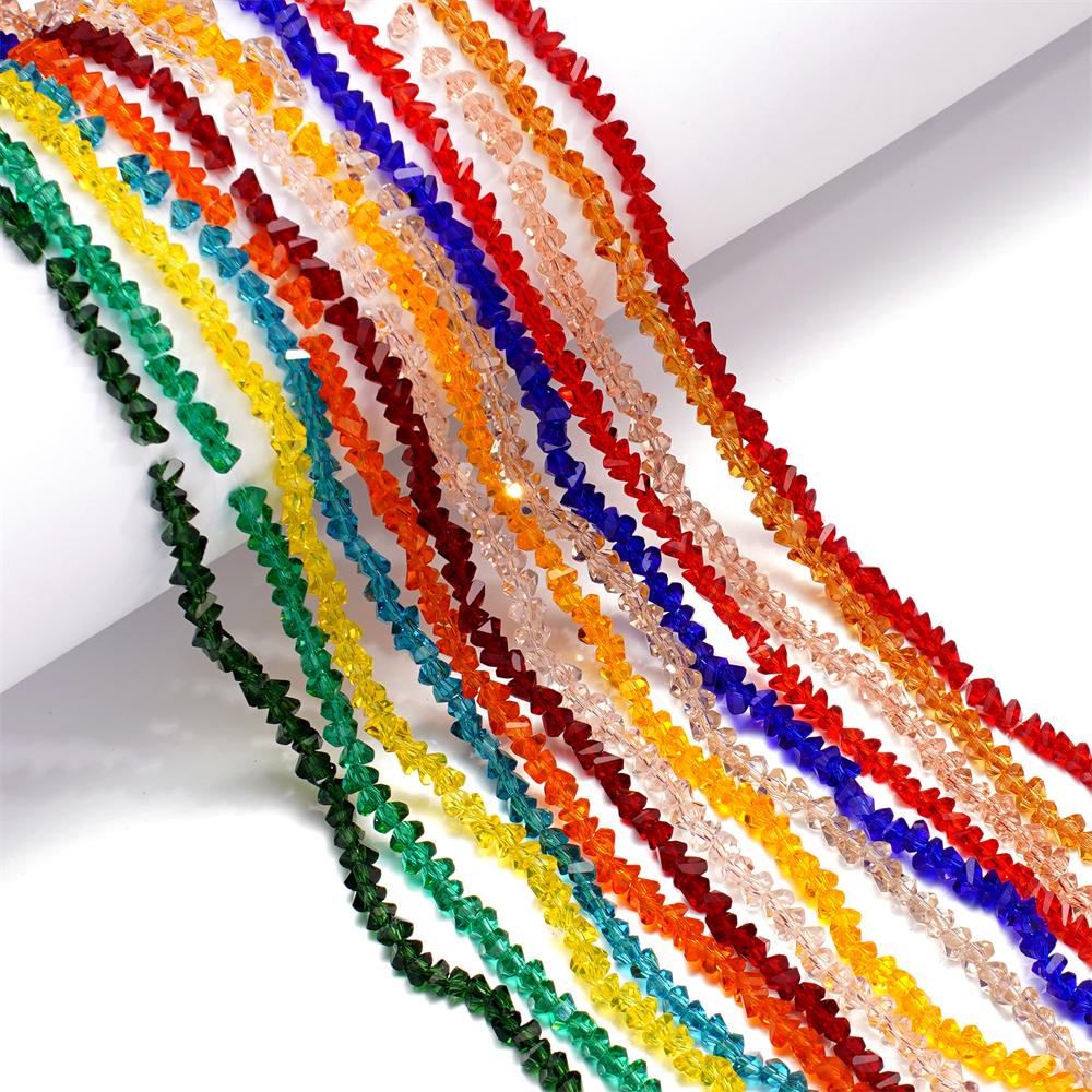 A string 4mm 6mm Irregular Crystal Glass Beads Necklace Czech Rondelle Loose Beads For DIY Jewelry Bracelet Making Accessories