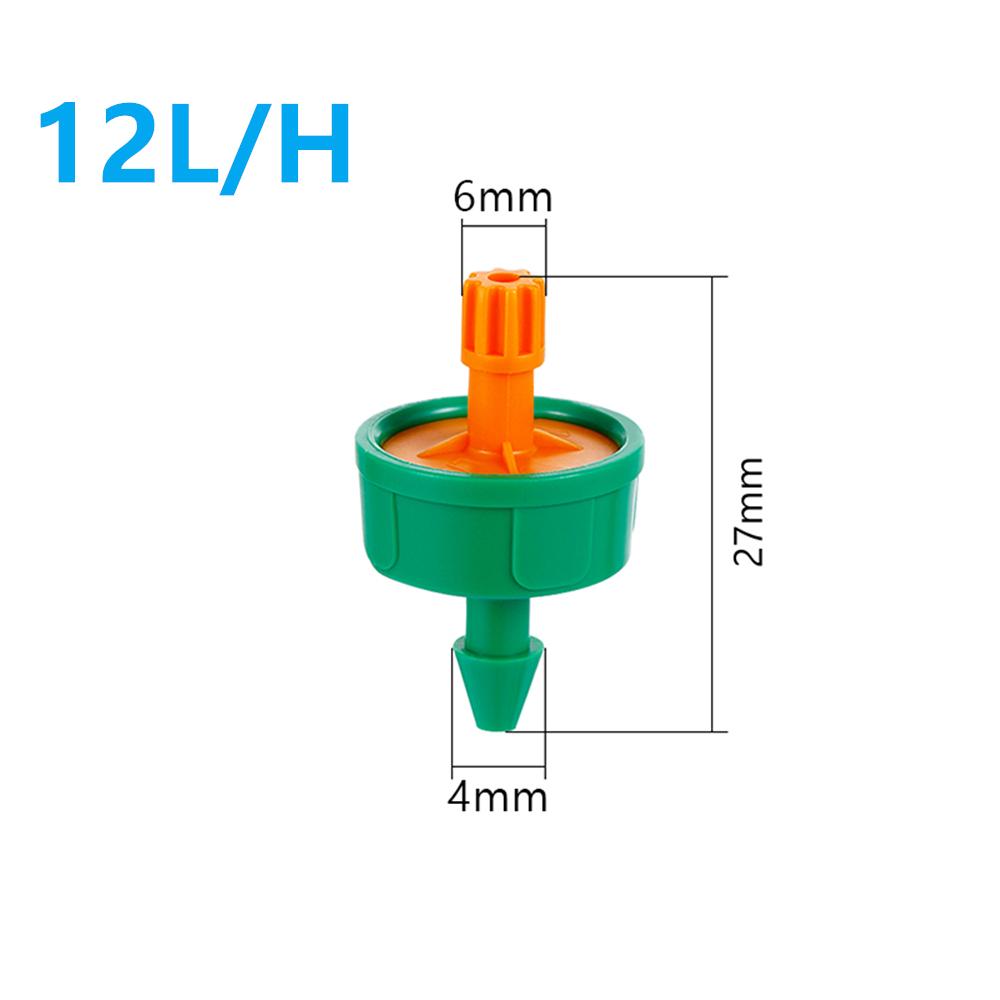 200Pcs Pressure Compensated Drippers 2/4/8/12/16 L/H Garden Greenhouse Drip Irrigation System 6mm Flat Interface Micro-Sprinkler
