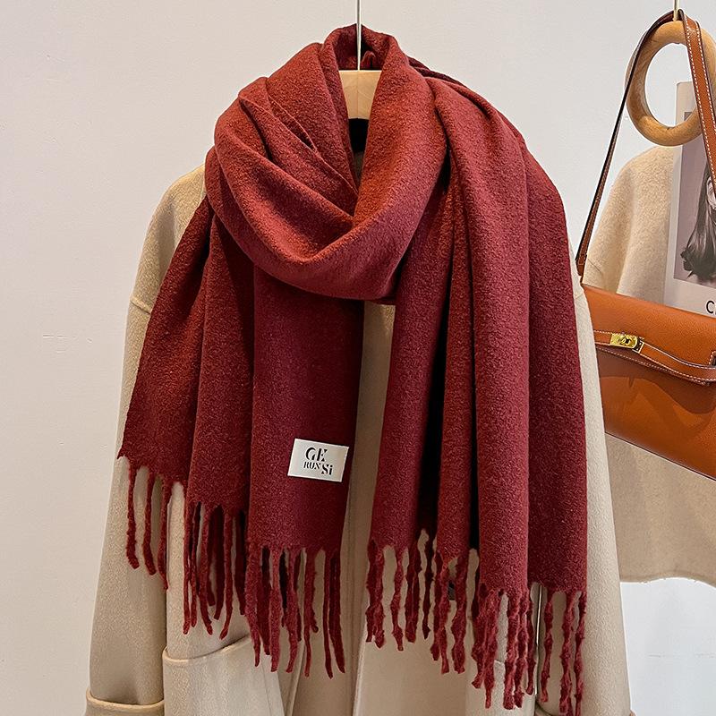 Haze blue imitation cashmere scarf women's new winter atmosphere scarf couple student men's shawl