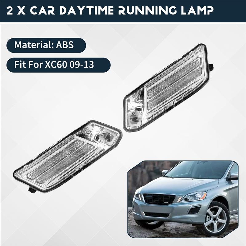 A28G-For Volvo XC60 2009-2013 Car Front Side Fender Corner Light Daytime Running Lamp Turn Signal Lamp Fog Light