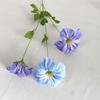 Artificial Multicolor Morning Glory Flower Bouquet Realistic Faux Petunia Blooms with Green Leaves Fake Wildflower Bundle for Vase Home Table Wedding