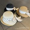 Polka Dot Ribbon Straw Hat Female Travel Beach Hat Summer Large Edge Sunscreen Sun Hat French Edge Sun Hat