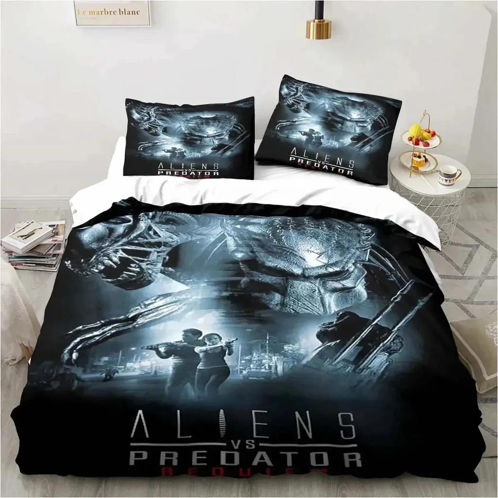Mimozemšťan vs. Predator Predator Film Ložní souprava Jednolůžková Dvoulůžková Queen King Size Povlak na přikrývku Dospělí Chlapci Ložnice Přehoz Luxusní Dárek