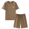 Pajamas Men's Summer Cotton Thin Short Sleeve Shorts Set Young Men's Casual Outer Wear Large Size Cotton Loungewear