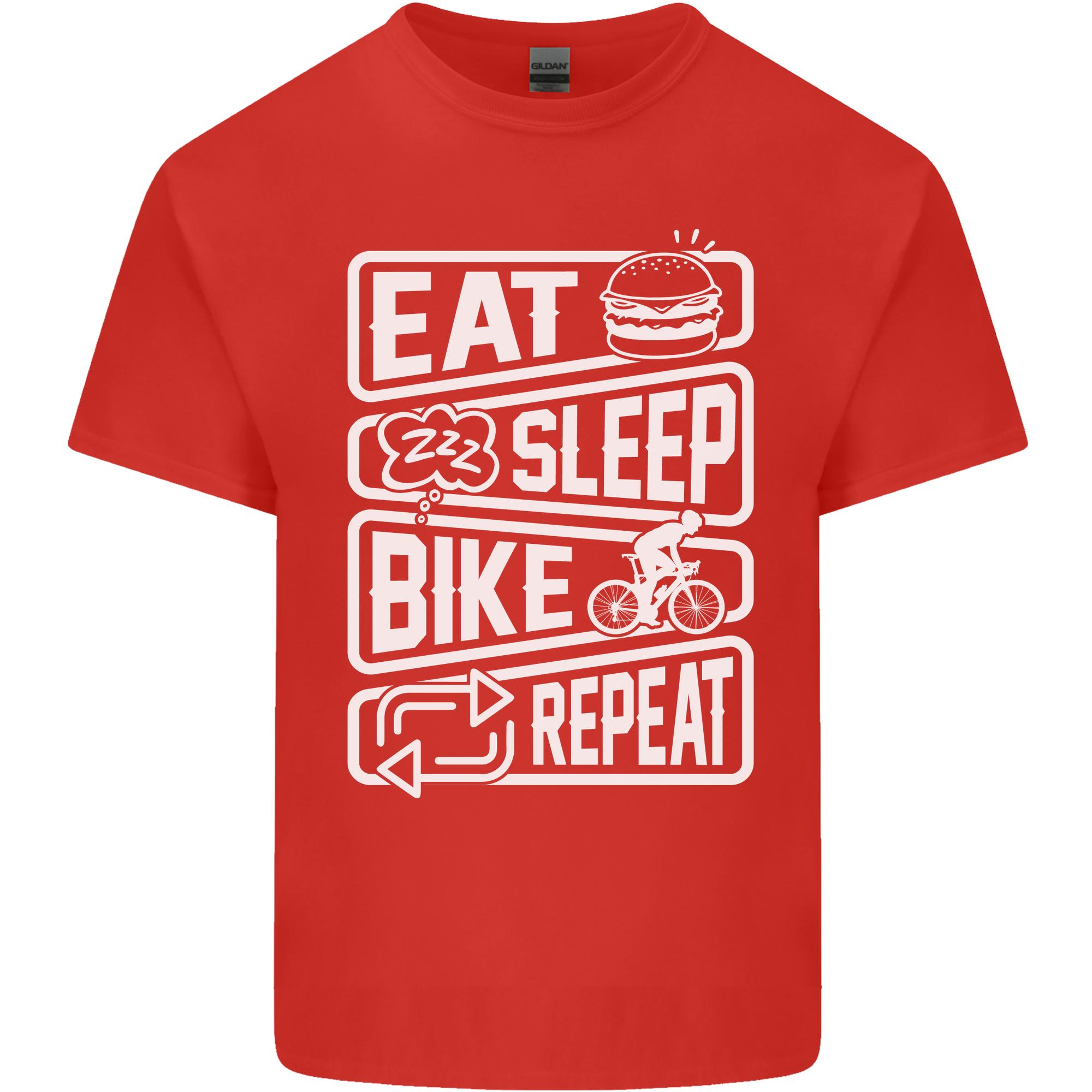 Cycling Eat Sleep Bike Repeat Funny Bicycle Unisexs Light Cotton TShirt S