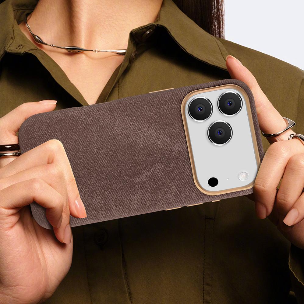 Magsafe Original For iPhone 17Pro Max Magnetic Cowboy Texture Leather Wireless Charging Phone Techwoven Case for iPhone 17Air 16 14 13 Pro Max 15 Plus