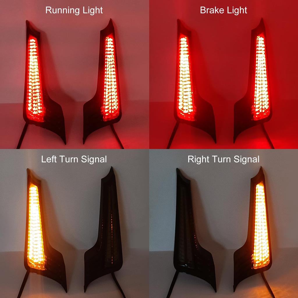 HDBUBALUS Motorcycle LED Filler Panel Light Brake Turn Signal Lamp Bike Taillight Blinker LED Mudguard Rear Fender for Harley Touring Road Glide