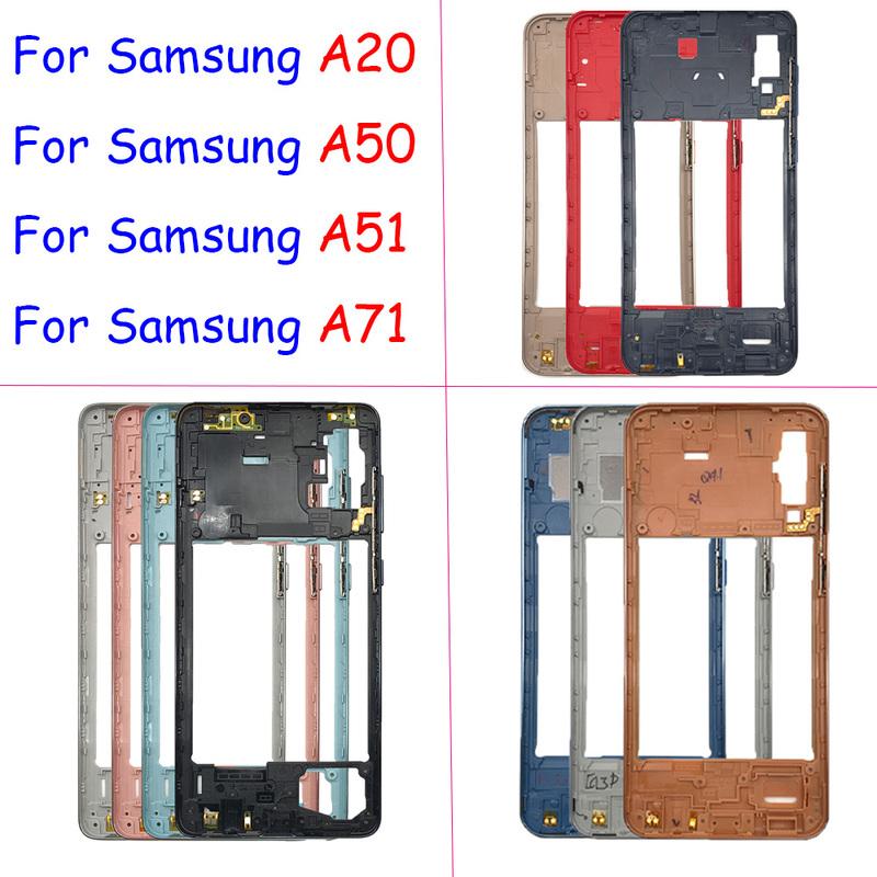 For Samsung A51 A71 A20 A50 Housing Middle Frame Bezel Middle Plate Cover With Side Key