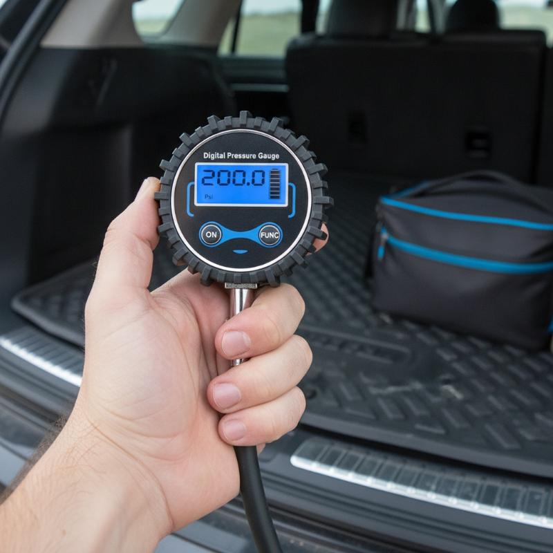 Digital Tire Air Prdigital Tire Air Pressure Gauge With Quick Clip Air Chuck Pressure Monitoring Tools Tester For Car Motorcycle