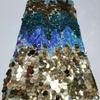 Length: 1Yard Colorful Size Sequin Embroidery Glitter Fabric DIY Sewing Pants Skirts Camisoles Mesh Sequin FabricWide:125CM