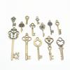 13pcs Assorted Vintages Style Keychain Pendants Random Metal Charms Retro Design for Keys Gift Ideas Decorative Items