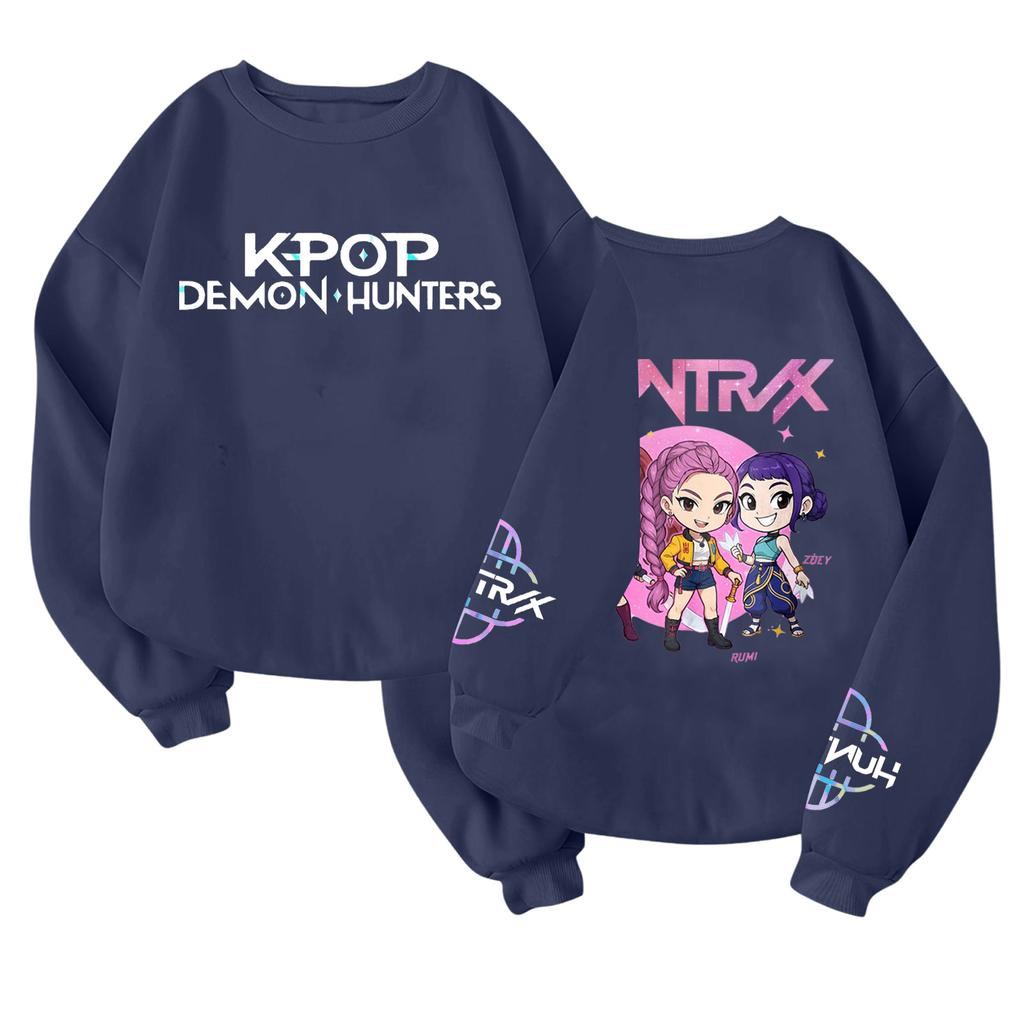 Children's Fashionable Lightweight Long-sleeved Round Neck Pullover With Pockets Printed Pullover