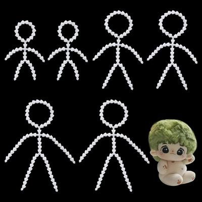 PH PandaHall 6 Stück Stofftier Skelett Puppe Skelett Maskottchen Runder Kopf Knochen Bewegliches Skelett Gliedverbinder Puppenherstellungszubehör Puppenherstellung