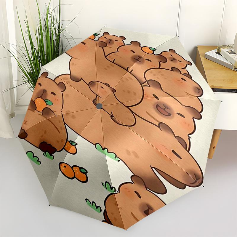 

Capybara Themed Travel Umbrella-8 Ribs Automatic Opening and Closing, Portable Folding Design, Compact and Stylish Umbrella Suitable for Out