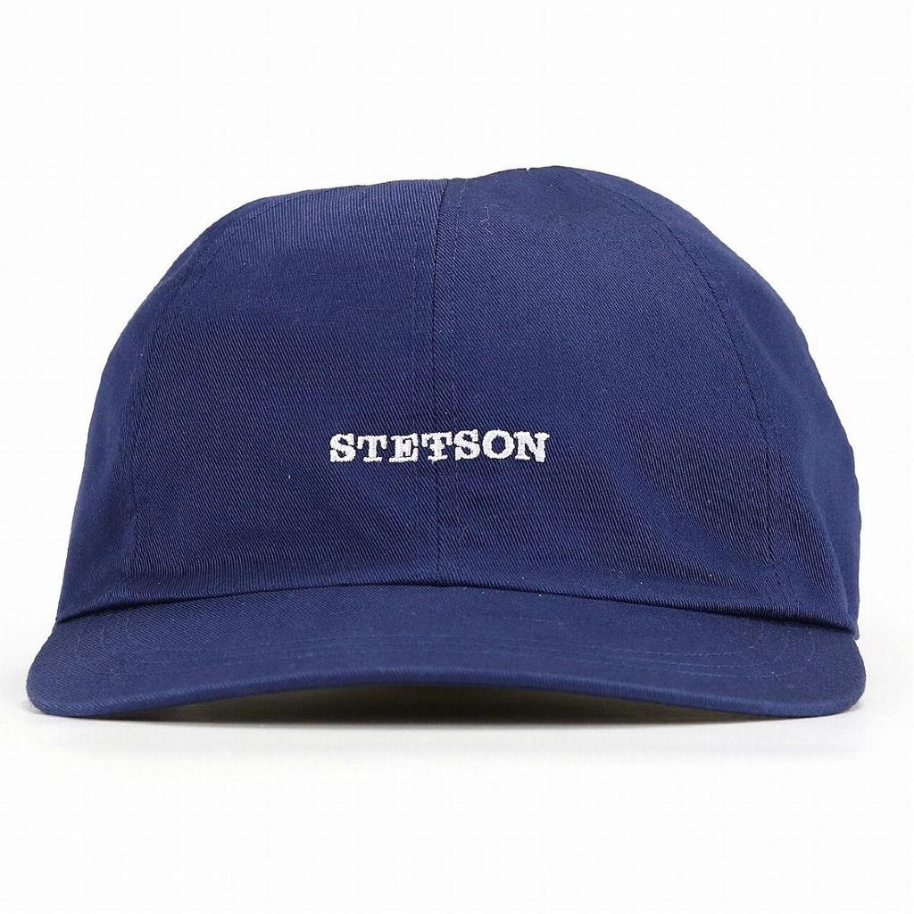 Used STETSON Royal Hat Men's Mini Logo Cap Made In Japan Cowhide Belt Logo Cap Women's 8-Way Cap Spring/Summer Coolmax Navy Blue [TB]