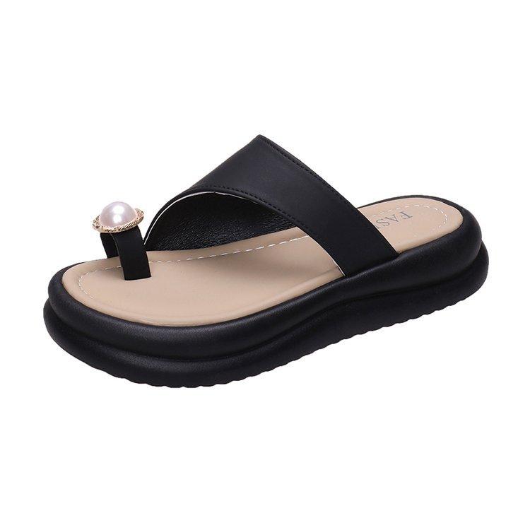 Summer Women's New Fashion Outdoor Flat Slippers Comfortable Leisure with Soft Bottom and Round Head Anti-Slippery Design