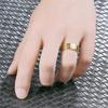 Anello con Motivo a Greca Vintage per Donne Uomini Acciaio Inossidabile Placcato Oro Banda da 8 Mm Anti-appannamento per Uso Quotidiano
