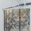 Whitened Tiger Printed Shower Curtain Waterproof Bathroom Decor Fabric Shower Curtains Set For Home Decoration
