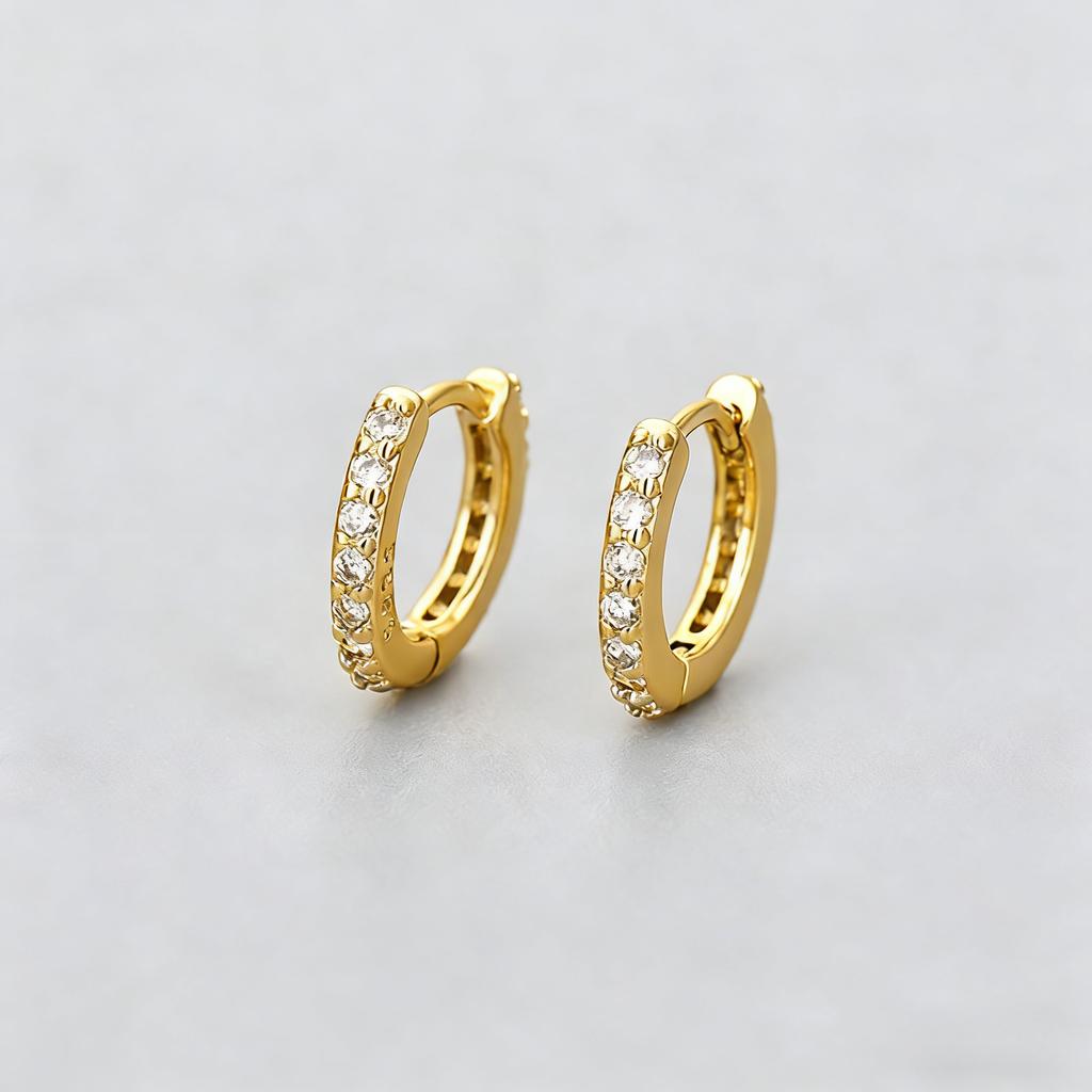 925 Sterling Silver Shiny Crystal Hoop Earrings For Women Fashion Luxury Minimalist Round Earrings Classic Jewelry Party Gifts
