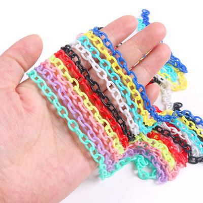 Cadena Acrílica de Colores de 6 * 8 mm Cadena Cerrada Collar DIY Cadena de Tira Hebilla Cadena para Gafas Mascarilla Accesorios de Joyería