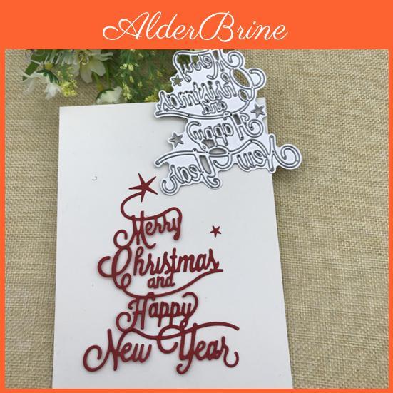 Christmas Happy Year Merry New Letter Scrapbook Paper Diy Metal Cutting Dies