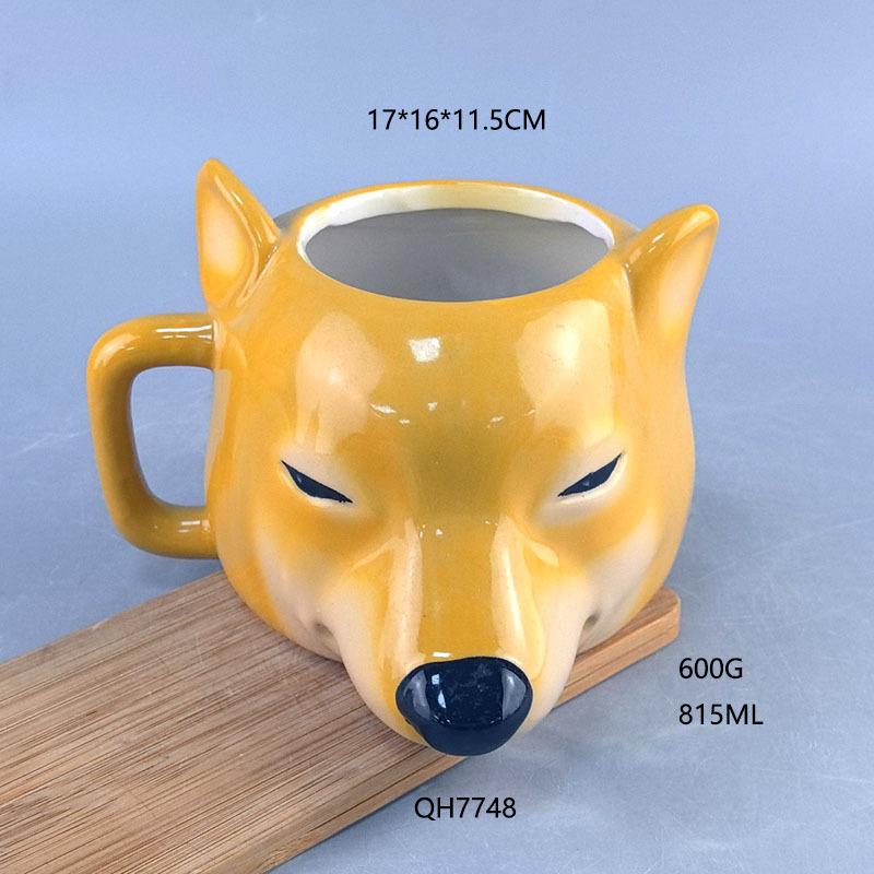 Cartoon funny Shiba Inu ceramic water cup household milk cup cute couple mug creative birthday gift 701ml-900ml