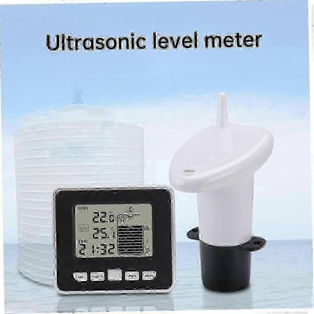 Digital Level Gauge Water Tank Oil Tank Sonic Liquid Level Sensor Wireless Level Gauge With Temperature Gauge For Cistern, Rainwater Tanks(1set