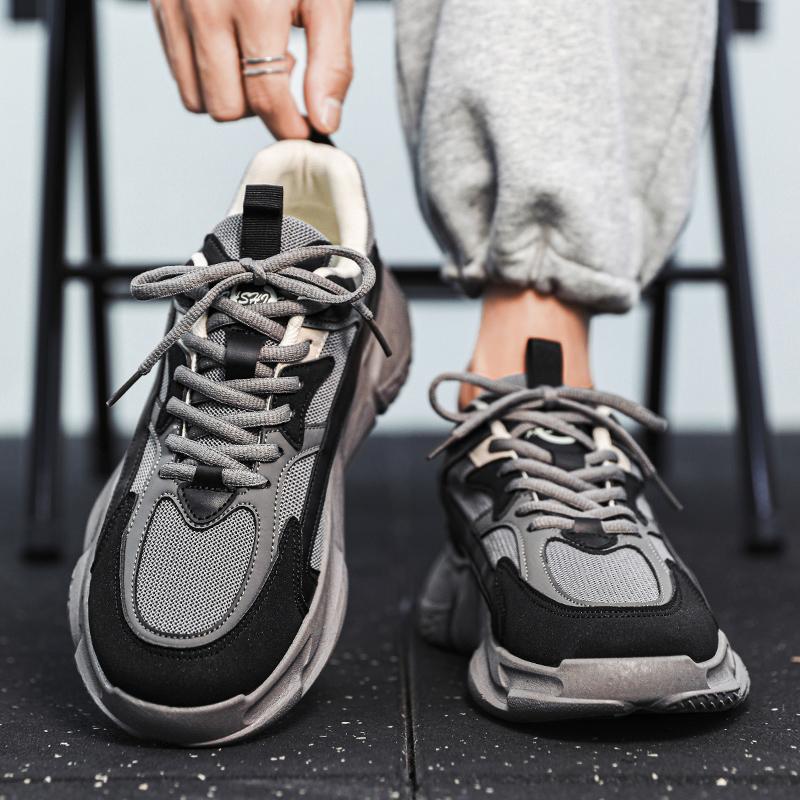Fashion Thick Bottom Sneakers for Men Mesh Breathable Elevated Increase 2024 New Fashion Casual Simple All-match Men Shoes Summertime