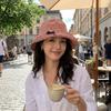Casual Wide Brim Sun Hat Black Bowknot Fisherman Hat New Plaid Bucket Hat  Travel Outdoor