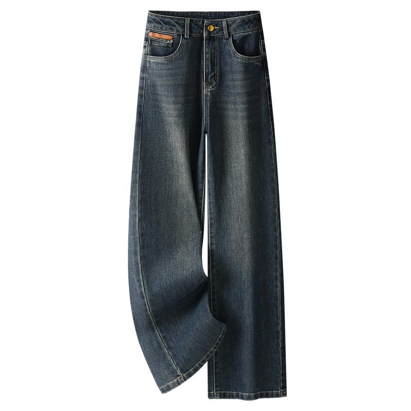 

Blue Women s Slim-Fit Wide-Leg Jeans - 2024 Autumn/Winter Collection 2XL