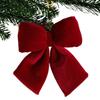 Vintage Christmas Red Bowknot Pendant Flannelette Bowknot Hanging Pendant  Christmas Party Supplies