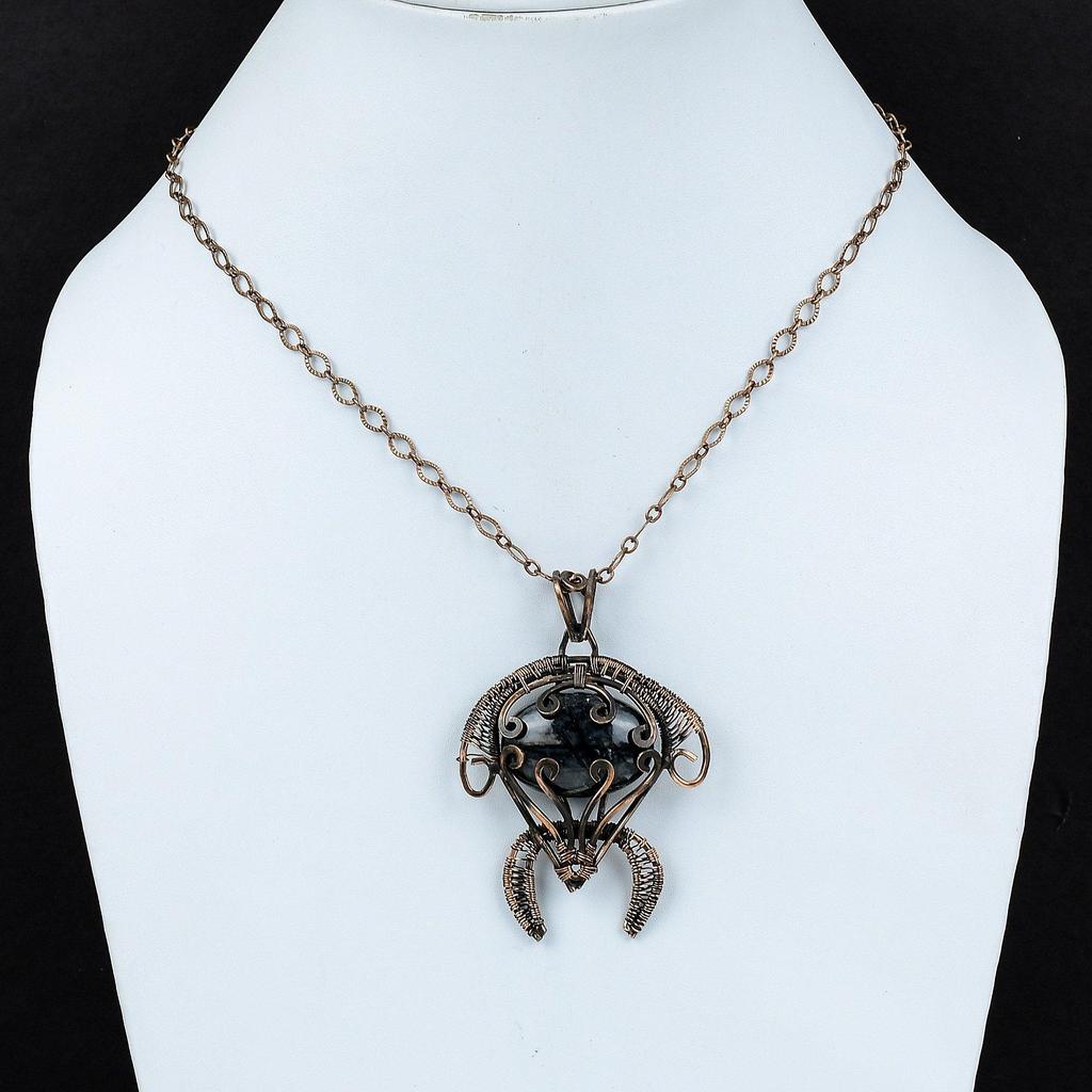 Picasso Jaspis Anhänger Kupferdraht gewickelt Anhänger handgemachter Schmuck Schildkröte Anhänger echter Edelstein Anhänger Kupferdraht Schmuck Geschenk für Sie