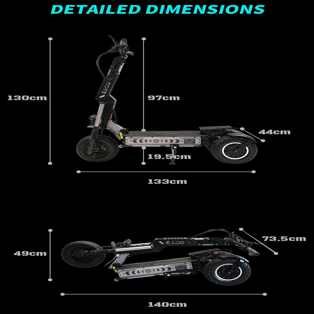 Elektroroller Klappbar OOTD T30 13" 1600W x 2 Motor Elektrischer Offroad-Roller für Erwachsene Mit Sitz 60V 31,2AH LCD-Display Höchstgeschwindigkeit 65 km/h