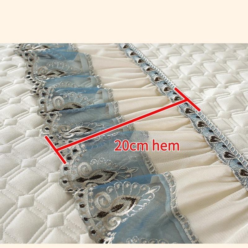 1pcs Four Season Universal Anti Slip Sofa Cushion European Style Embroidered Lace Skirt Edge Dust Pad Home Decorat Armrest Backrest Mats Pillow Cover