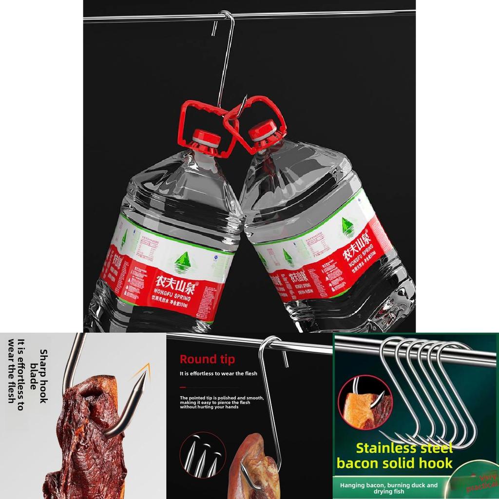 Stainless Steel Meat And Sausage Hooks Set For Kitchen Storage And Cooking