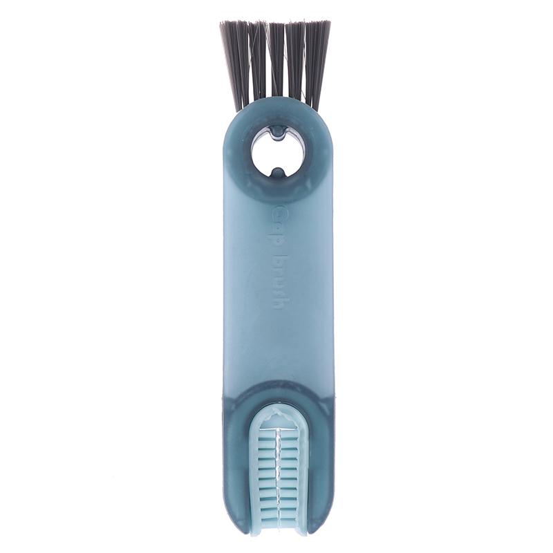

1 шт. 3-в-1 щетка для очистки щелей в крышке чашки, инструмент для чистки щелей для бутылок, многофункциональный бытовой инструмент для чистки пазов синий
