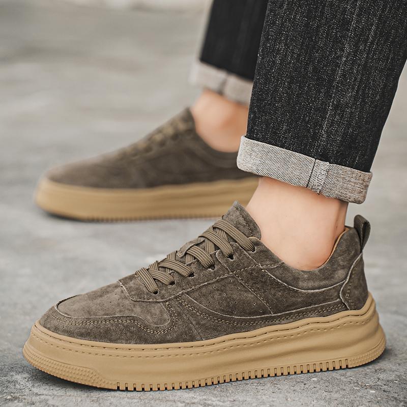 

Мужские кожаные кроссовки для отдыха на природе, модные туфли, дизайнерские туфли на платформе из кожи, повседневные туфли на плоской подошве, кроссовки для отдыха на природе, весна-осень, мужские 38 хаки