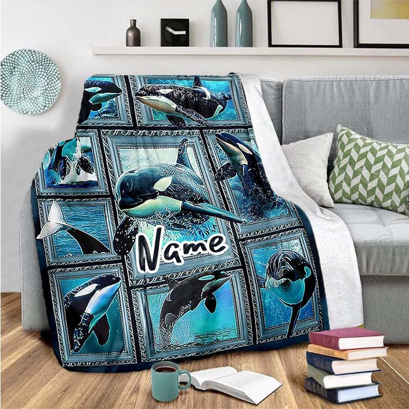 Dolphin Customize Your Name Blanket Warm Comfortable And Soft Blankets Are Suitable For Home Lunch Break Blanket Office Sofa Sofa Gift To Relatives